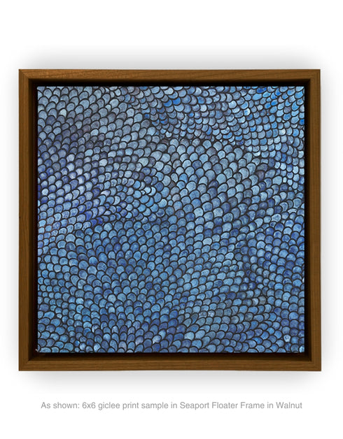 Cobalt Scales | Framed Giclee Print on Canvas
